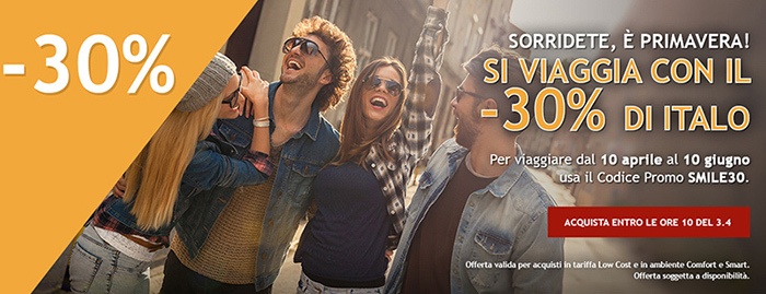 Italo Treno sconto primavera